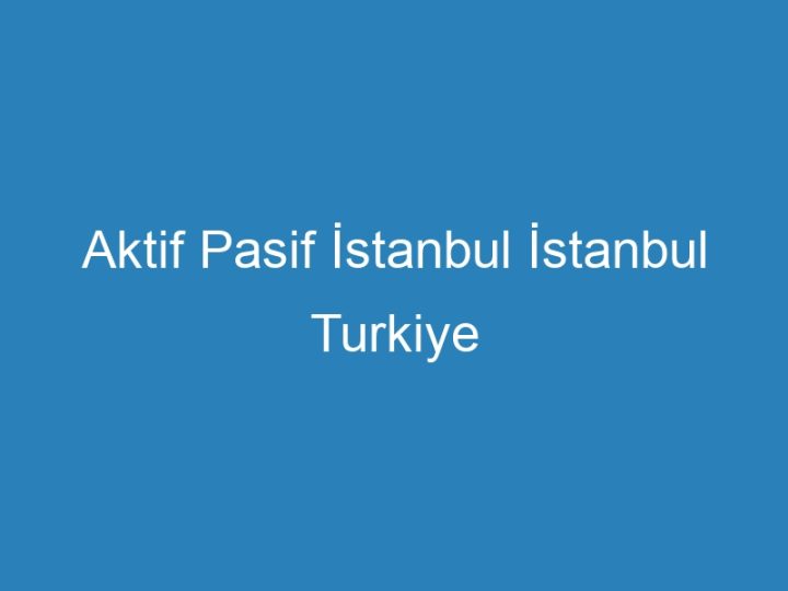 Aktif Pasif İstanbul İstanbul Turkiye Profesyonel Profil 2023
